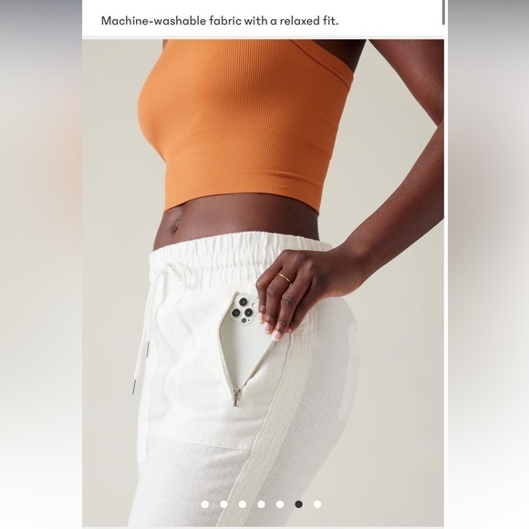 Athleta Cabo Linen Jogger White NWT - Picture 3 of 10